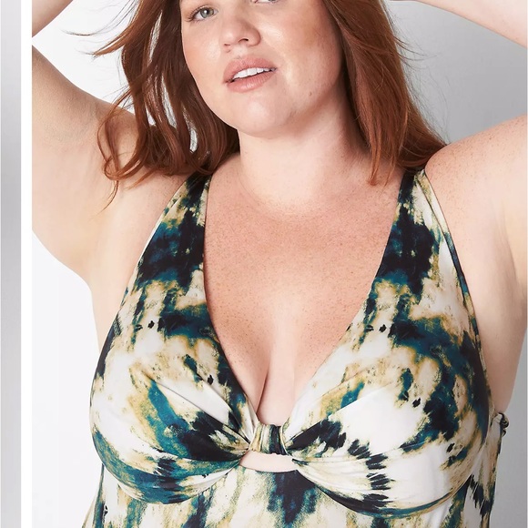 Lane Bryant Swim Top, Knot-Front Tankini - Picture 4 of 5